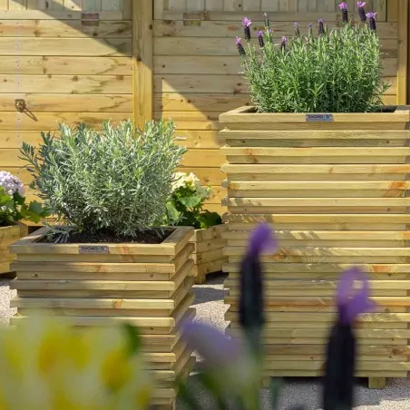 Wooden square flower planter WOODEN POT SQUARE 40(H) x 40 x 40cm.