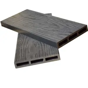 WPC 3d fencing board  2 x 12 x 360cm - dark grey