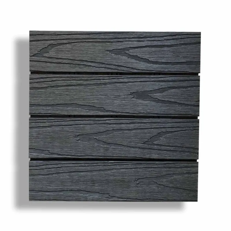 WPC decking tile 3D WOOD 30 x 30cm -dark grey