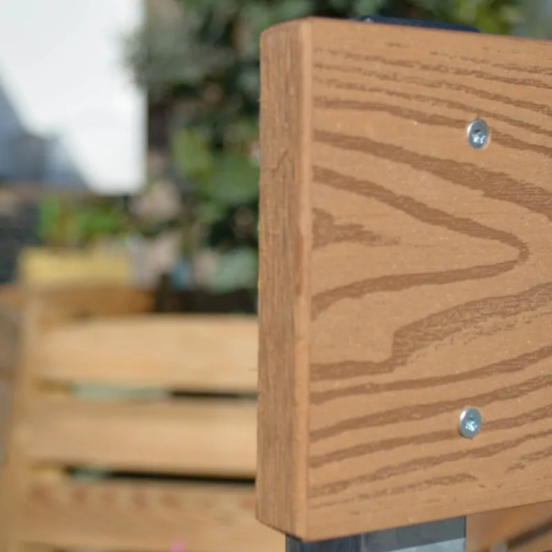 WPC fencing ending caps 2 x12cm - light coffee