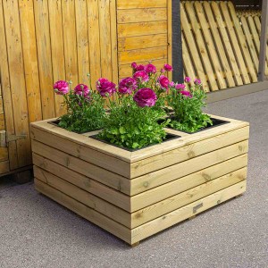 Custom made wooden flower planter by SHOWOOD