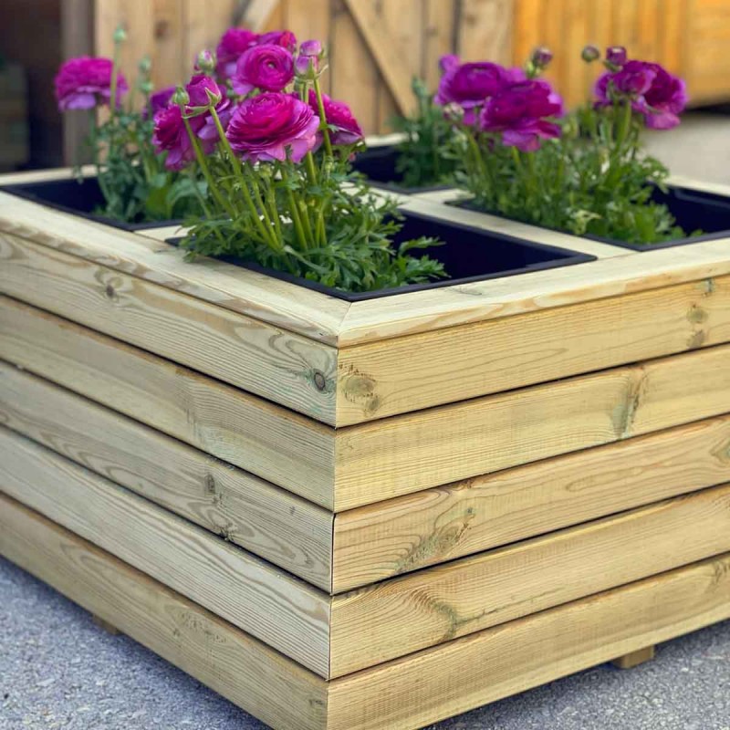 Custom made wooden flower planter by SHOWOOD