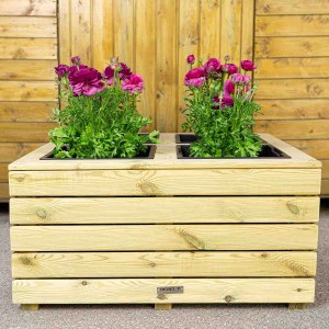 Custom made wooden flower planter by SHOWOOD