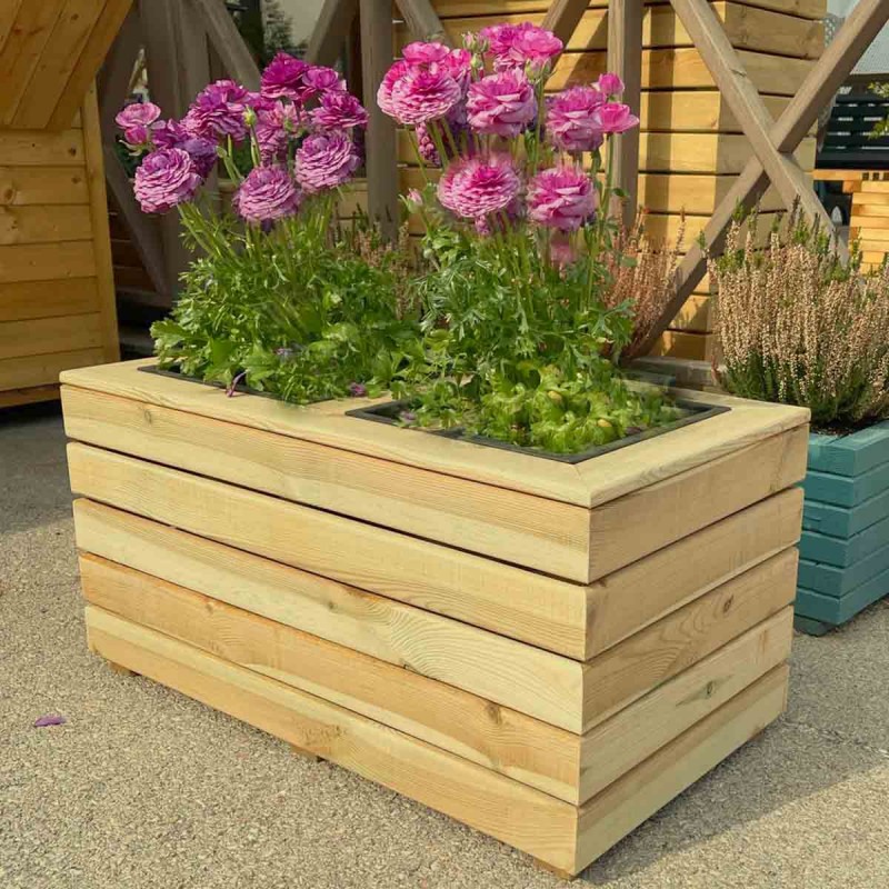 Custom made wooden flower planter by SHOWOOD