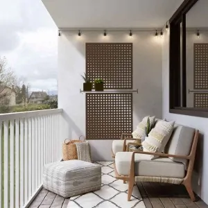 PP Moon trellis 100 x 100cm brown