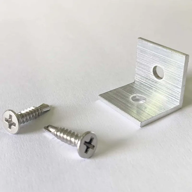 Inox connector with screws - 20x20x20x2mm