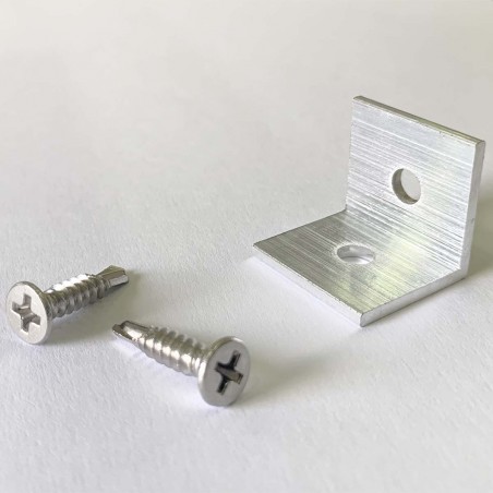 Γωνία σύνδεσης inox με βίδες 20x20x2mm