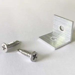 Inox connector with screws - 20x20x20x2mm