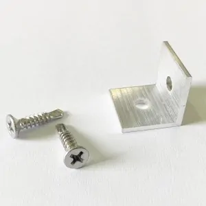 Inox connector with screws - 20x20x20x2mm