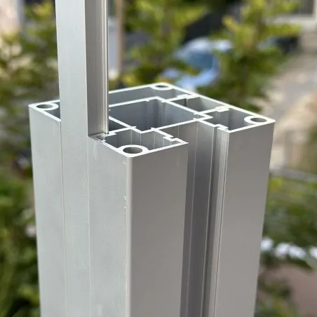 Mat anodized aluminum post  - 7,5 x 7,5 x 180cm