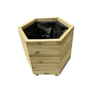 Wooden hexagonal planter 56(h) x Φ65cm