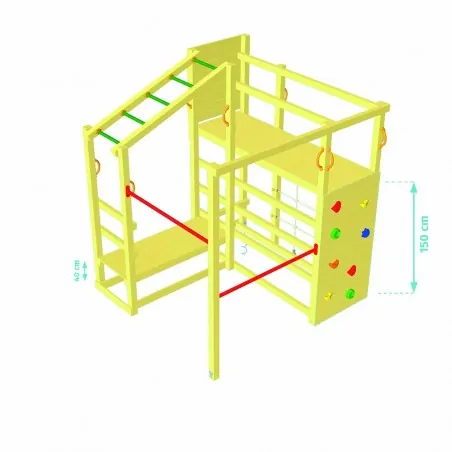 Ξύλινος πύργος Crossfit Πύργος Crossfit με ύψος τσουλήθρας 150εκ.