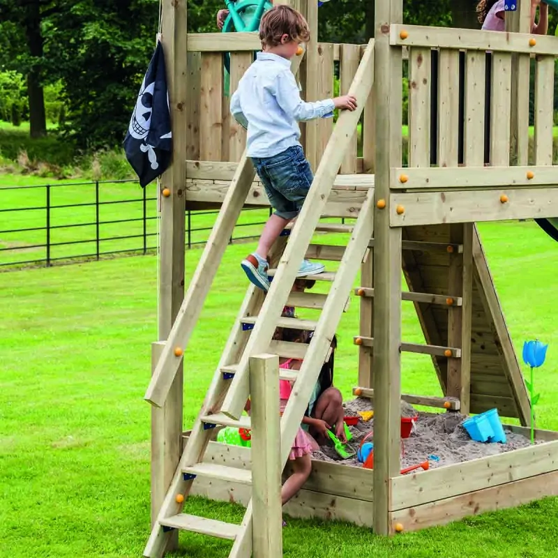 Wooden playground steps