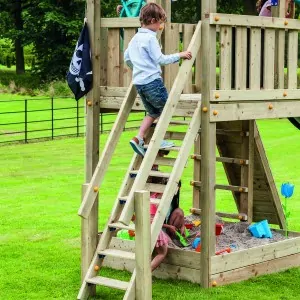 Wooden playground steps