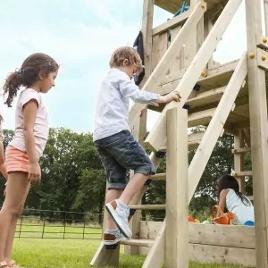 Wooden playground steps