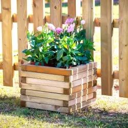 Wooden square planter