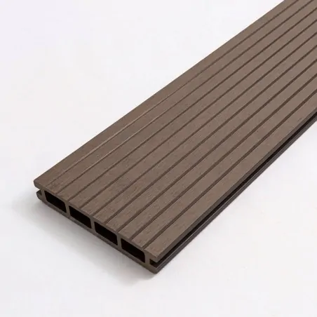 Striped WPC decking board 2,4 x 14,6 x 360cm - brown