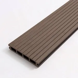 Striped WPC decking board 2,4 x 14,6 x 360cm - brown