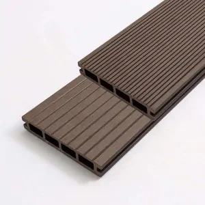 Striped WPC decking board 2,4 x 14,6 x 360cm - brown
