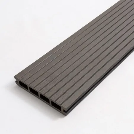 Striped WPC decking board 2,4 x 14,6 x 360cm - dark grey