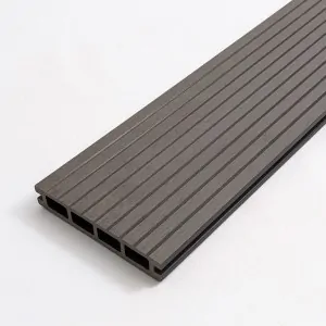 Striped WPC decking board 2,4 x 14,6 x 360cm - dark grey