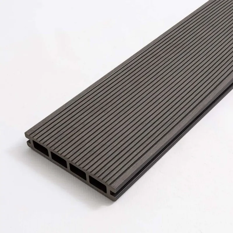 Striped WPC decking board 2,4 x 14,6 x 360cm - dark grey