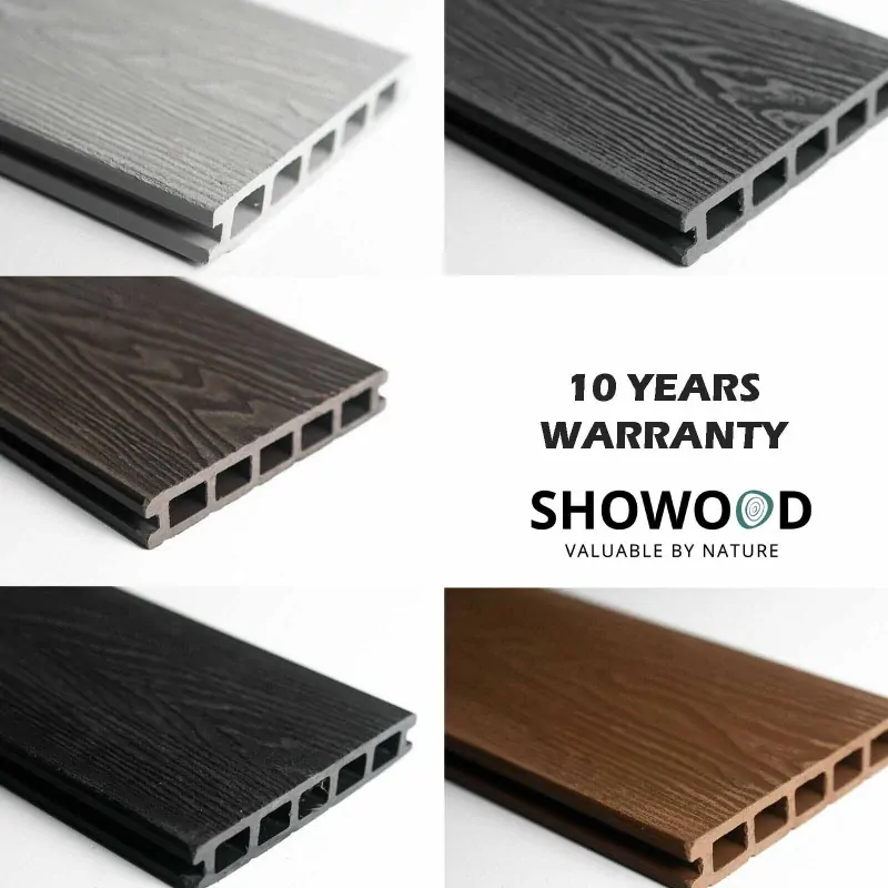 3D WPC decking board 2,5 x 15 x 360cm - dark grey