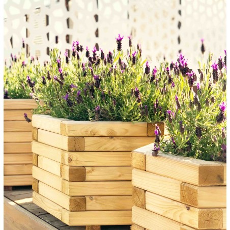 Wooden hexagonal flower planter