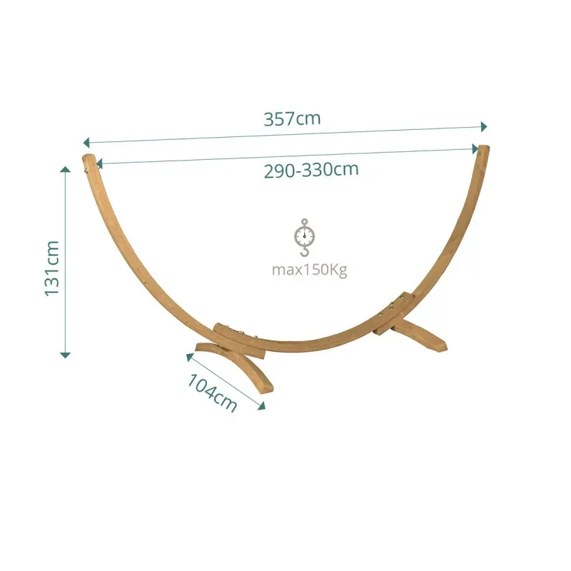 Calypso hammock stand 131 x 104 x 357cm