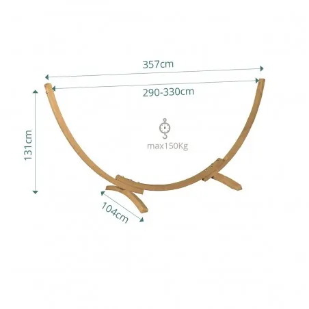 Calypso hammock stand 131 x 104 x 357cm