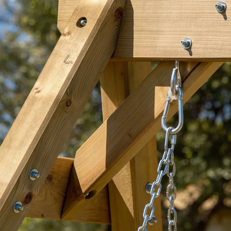 3-Seater Outdoor Wooden Swing