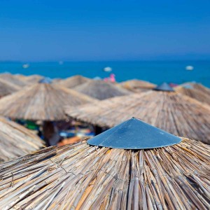 Beach umbrella by reed cane