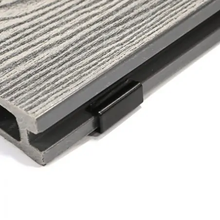 Starting clip for WPC deck black stainless