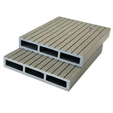 WPC striped fencing board 2 x 12 x 360cm - light grey