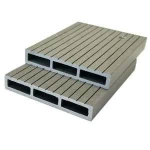 WPC striped fencing board 2 x 12 x 360cm - light grey