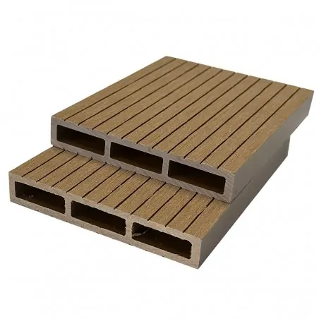 WPC striped fencing board 2 x 12 x 360cm - light brown