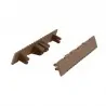 WPC striped ending caps 2,4 x 14,6cm - brown