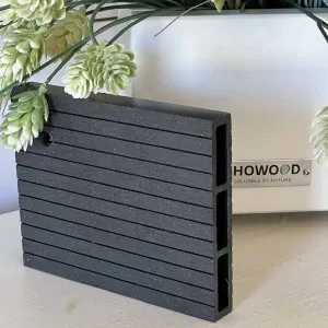 WPC striped fencing board 2 x 12 x 360cm - dark grey