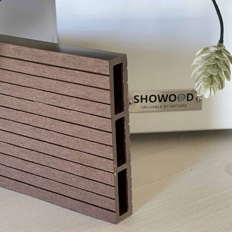 WPC striped fencing board 2 x 12 x 360cm - brown