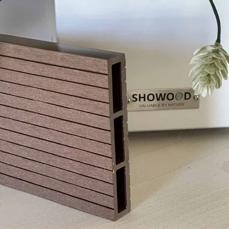 WPC striped fencing board 2 x 12 x 360cm - brown