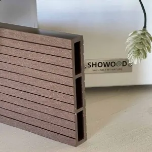 WPC striped fencing board 2 x 12 x 360cm - brown