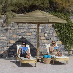 Wooden beach umbrella 200 x 200cm