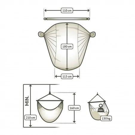 Hammock chair Habana Agave Organic Cotton - comfort