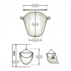 Hammock chair Habana Agave Organic Cotton - comfort