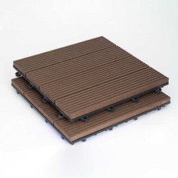 WPC decking tiles 30 x 30cm - brown