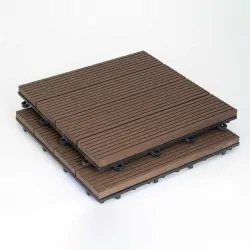 WPC decking tiles 30 x 30cm - brown