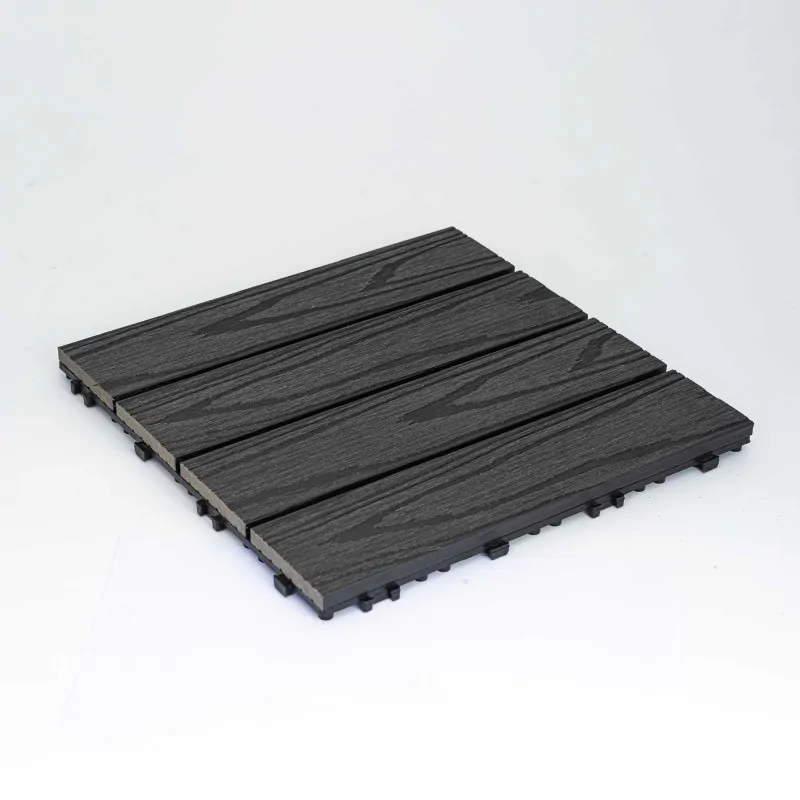 WPC decking tile 3D WOOD 30 x 30cm -dark grey