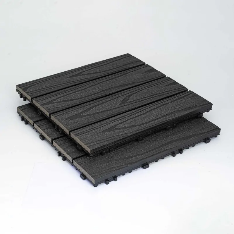 WPC decking tile 3D WOOD 30 x 30cm -dark grey