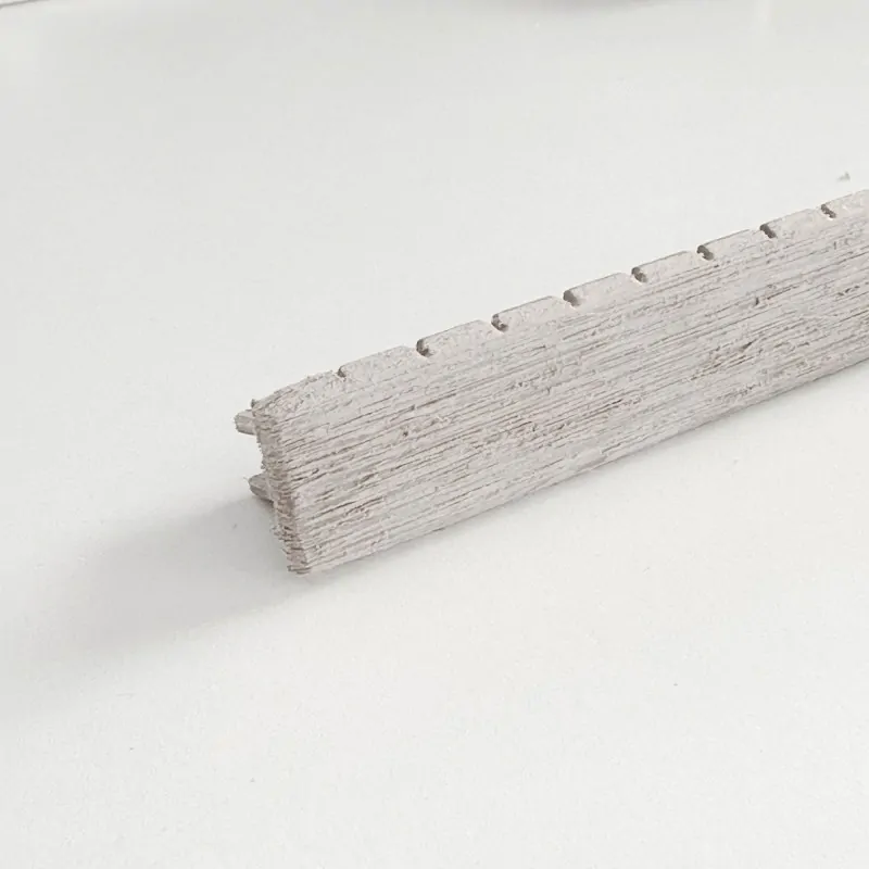 WPC ending caps striped  2 x 12cm - off white