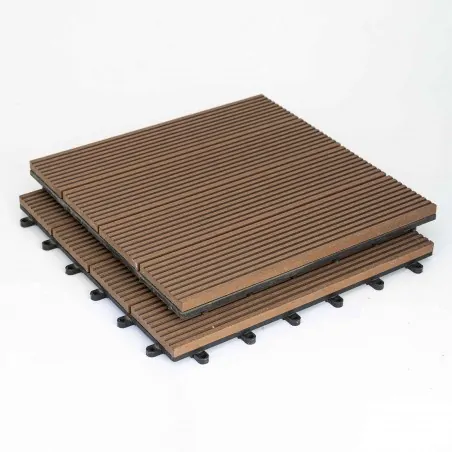 WPC decking tile 30,5 x 30,5cm -dark coffee